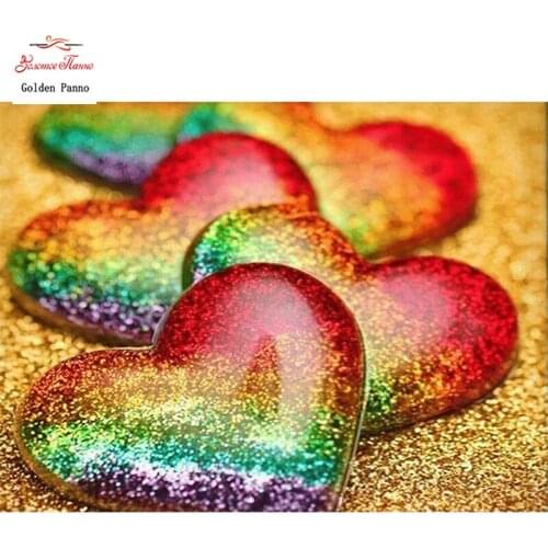 GOLDEN PANNO Diamond Painting Full Square 5D Diy Daimond Embroidery Diamant Mosaic Sale Displasy Broderie Diamant Colorful heart