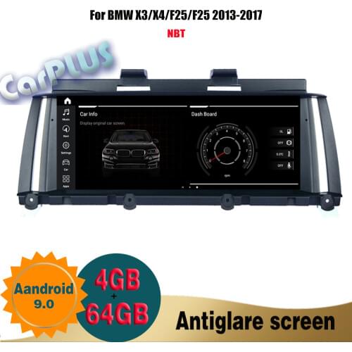 8 core Android 9.0 4+64G car dvd player cars multimedia player auto audio for BMW X3/X4/F25/F26 2013-2017 NBT System gps radio