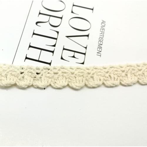 10 Yard 1.3cm Beidge White Braided Cotton Lace Trim DIY Ribbon DIY Apparel Dress Sewing Accessories Flower Packing Supplies