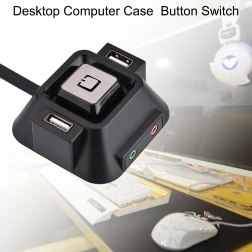 1.2m Desktop PC Desktop Computer Power Supply Switch Case On/off Reset Button 2 USB 2.0 Ports Audio Switch Cable Block Extender