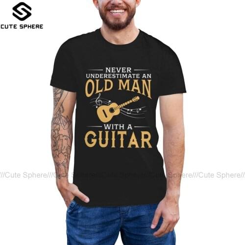 Electric Guitar T Shirt An Old Man With A Guitar T-Shirt Short Sleeve Graphic Tee Shirt XXX Funny Tshirt