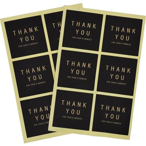 30pcs Label Sticker Thank You Round Square Label Kraft Paper Biscuit Bag Gift Decorative Sticker