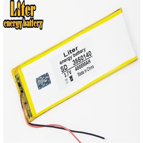 3.7V 4000mAH 3850140 PLIB polymer lithium ion battery Li-ion battery for mp3 mp4 8 inch 9inch