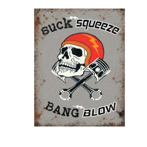 Metal Wall Panel Suck Squeeze, Bang Blow Retro Metal Sign Plaque Home Decoration Art Tin Sign 12x16 Inch