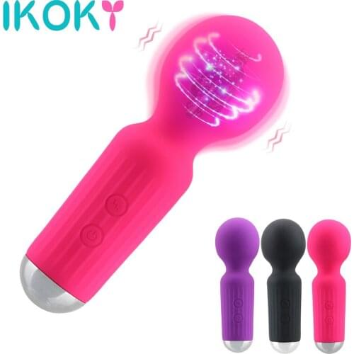 IKOKY 20 Frequency Mini AV Stick Magic Wand G-spot Massager Dildo Vibrator Vagina Clitoris Stimulator Sex Toy for Women