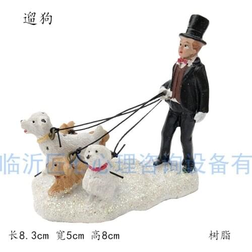 Resin figure model toy walking dog
