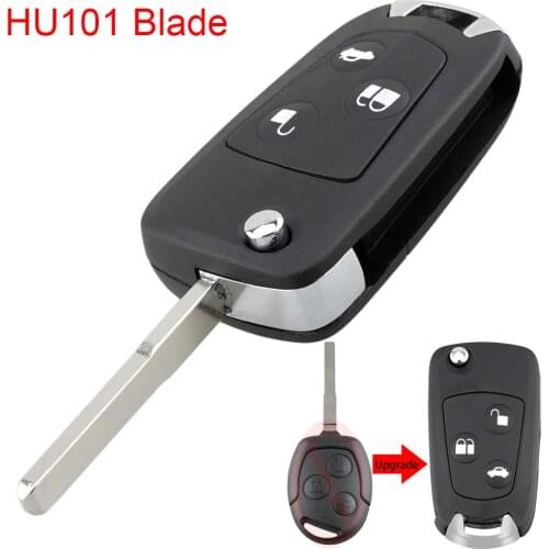 Car Modified Flip Folding Remote Key Flip Fob Shell with HU101 Blade Fit for Ford Mondeo-Fiesta-Focus-KA -Transit 2002-2012