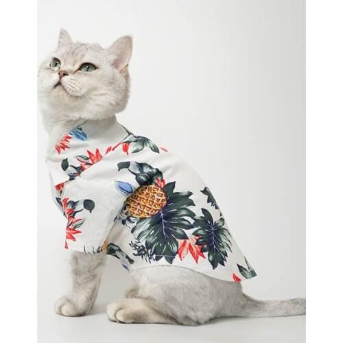 Fashion Cat Clothes Hawiian Style Pet Cat Shirt Clothing for Cats Puppy Outfit Cats Clothing Costume Kitty Vest Mascotas Ropa