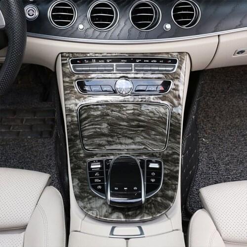 Marble color For Mercedes Benz W213 E Class 2016 2017 2018 ABS Plastic Console Gear Panel Frame Cover Trim Stickers Parts