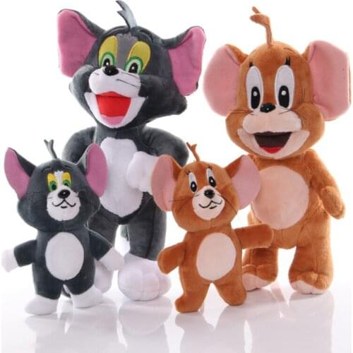 Cat And Mouse Stuffed Doll Tom Cat Jerry Mouse Cartoon Animal Doll Cute Kawaii Childrens Birthday Gift Toys