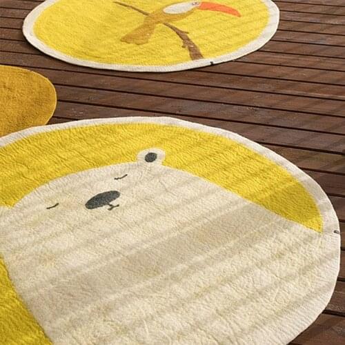 Soft Round Carpet Baby Play Mat Puzzle Childrens Mat Thickening Non-slip Decor Rugs Floor Mat Bedroom 1M