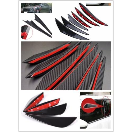 New 6pcs/lot Carbon Fiber Style Car Front Bumper Lip Splitter Body Spoiler Canards