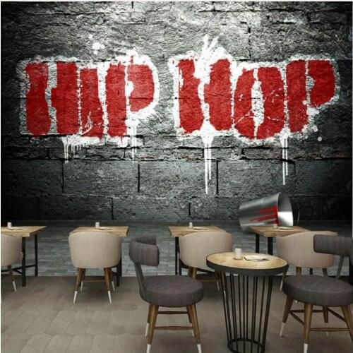 Custom 3d Wall Paper Decorative Nostalgic hip hop graffiti 3d Wallpaper for Bar KTV background wallpaper murals Backdrop
