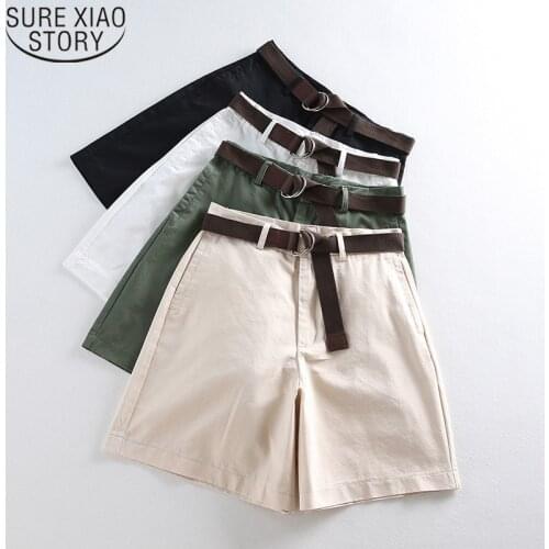 2021 A-line Short Feminino Summer Loose High Waist Leisure Thin Shorts Women Large Size Wide Leg Shorts Female 4 Colors 7411 50