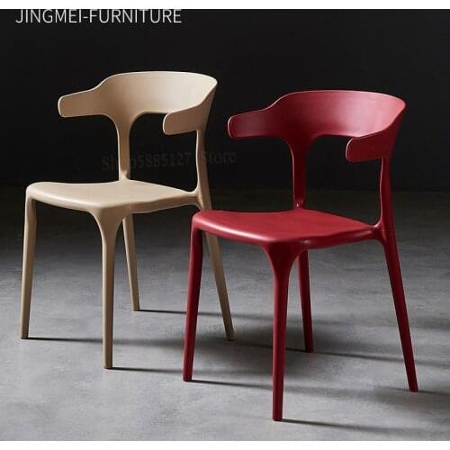 Nordic Thickened Armrest Chair Plastic Dining Chair Fashion Home Simple Restaurant Chair Creative Adult Leisure Chair