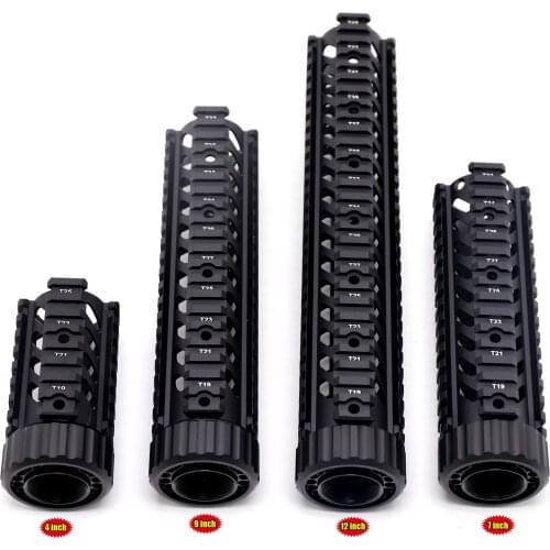 TriRock 3 Type of Quad Rail Handguard Free Float Rail Mount System AR-15 / M4 / M16_4.2'' / 7'' / 9 '' / 12'' Length