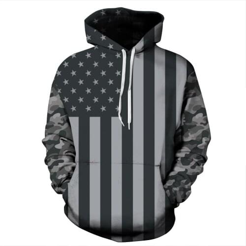 Couples Spring Womens Hooded Independence Day American Flag Digital Printing Long Sleeve Sweatshirt Casual Loose Pullover