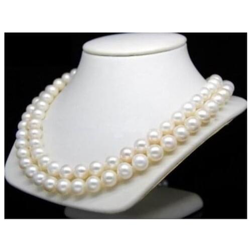 36 INCH LONG 9-10MM WHITE SOUTH SEA AAA+ PEARL NECKLACE 925silver GOLD CLASP