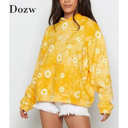 Batwing Sleeve Loose Casual Print Hoodies Women Pocket Home Style Sweatshirts Female Fashion Oversized Hooded Hoodies