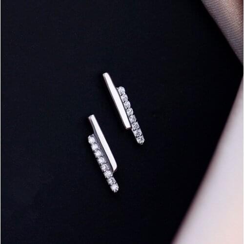 925 Sterling Silver Zircon Stud Earrings For Women Fashion Jewelry Brincos pendientes eh716