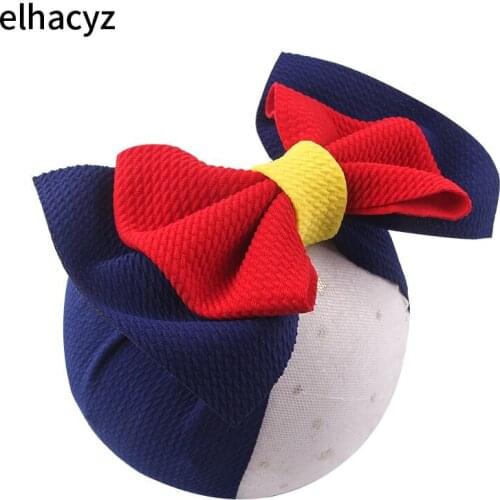 1PC Colorful 7'' Big Bow Headband For Baby Girls Headwrap Sweet Textured Fabric Elastic Kids DIY Party Cute Hair Accessories