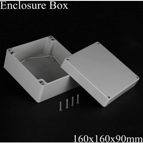 1 piece/lot) 160*160*90mm Grey ABS Plastic IP65 Waterproof Enclosure PVC Junction Box Electronic Project Instrument Case
