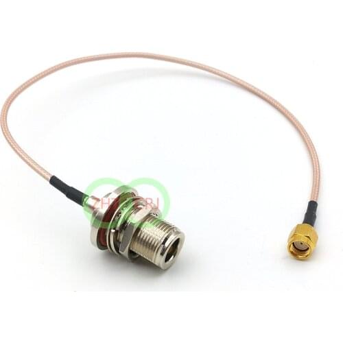 10pcs N female Jack nut to RP-SMA male Plug Cable Adaptor RG316