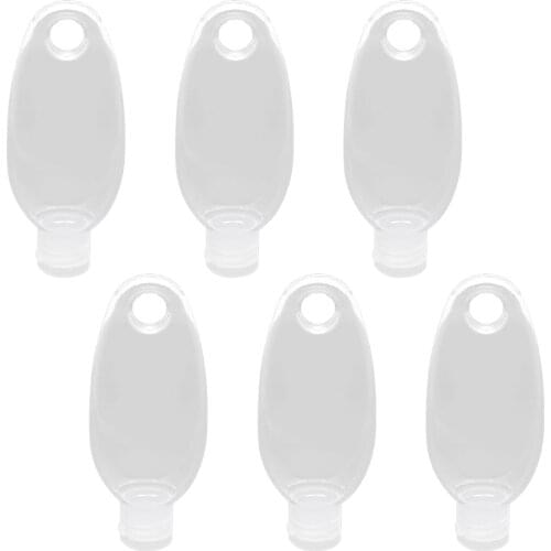 6pcs 2oz Hand Sanitizer Bottles Lovely Empty Refillable Leakproof Plastic Clear Travel Bottle Containers for Liquid Hand Soap