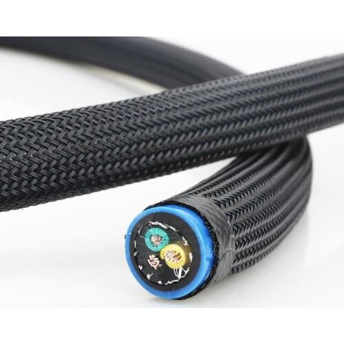 Audiocrast P111 Silver Plated AC Power Cable Per Meter With Sleeves EMC Shielded OFC HIFI DIY Power Cord Wire For EU US AU