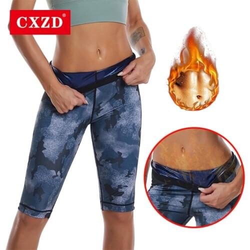 CXZD Women Body Shaper ion coating Pants Hot Sweat Sauna Effect Slimming Camouflage Pants Fitness Shapewear Workout Gym Leggings