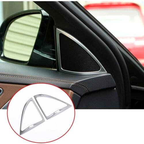 For Mercedes Benz W222 S Class S320 S400 AMG 2014-2017 4 door Car-Styling ABS Matte Chrome Front Door Speaker Cover Trim Sticker