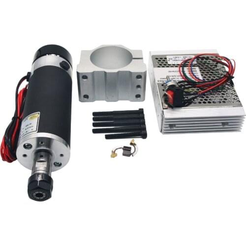 57mm Air Cooling DC Spindle Motor ER16 110V 600W+Speed Governor+Motor Mount for CNC Router Engraving Machine