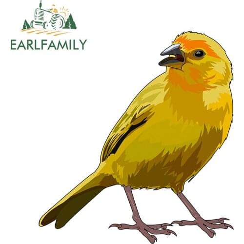 EARLFAMILY 13cm x 10.2cm for Canary Bird Vector Car Sticker Refrigerator Decals Waterproof Occlusion Scratch Laptop Decoration