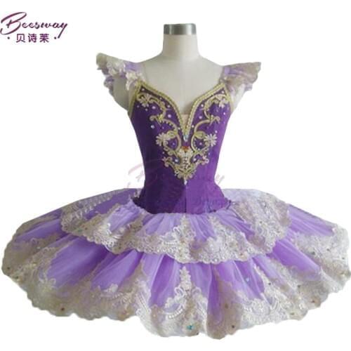 Purple Professional Ballet Tutu Dress Girl Customized Classical Ballet Tutus Skirt Ballerina Performance Ballet Dance Costume