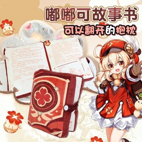 Game Anime Genshin Impact KleeCosplay Foldable Cartoon Plush Stuffed Book Throw Pillow Sofa Cushion Toy Funny Props XmasGift