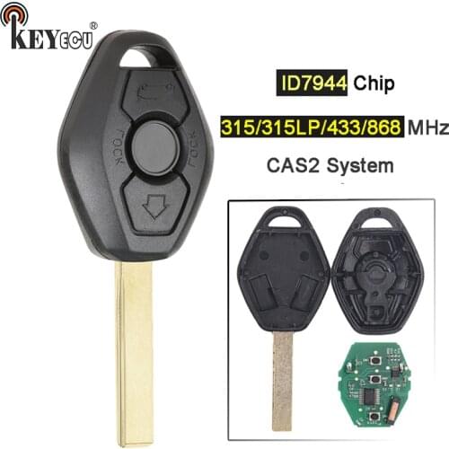 KEYECU 315/433/315LP/868MHz ID7944 Chip CAS2 System 3 buttons Remote Key for BMW Key 5 series E46 E60 E83 E53 E36 E38 E39 HU92