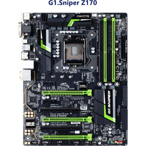 For GIGABYTE GA G1.Sniper Z170 used Motherboard PCI-E 3.0 LGA 1151 DDR4 for Intel Z170 Desktop board