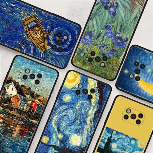 Paintings Starry Night Van Gogh Soft Pnone Case For Xiaomi Mi Poco X3 NFC Pocophone F1 M3 Pro 5G F3 Back Cover Fundas Housing