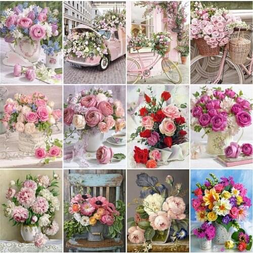 DIY Diamond Painting Full Square Flowers Diamond Embroidery Rose Picture Beaded Mosaic Kit Handmade Hobby Gifts