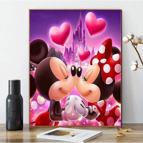 DIY 5D Diamond Painting Kits Full Drill Castle Mickey Minnie Love Rhinestone Embroidery Cross Stitch Arts Home Decoration Gift