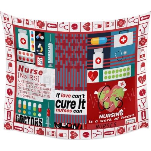 Plaid Nurse Medical Wall Tapestry Cover Beach Towel Picnic Yoga Mat Home Decoration