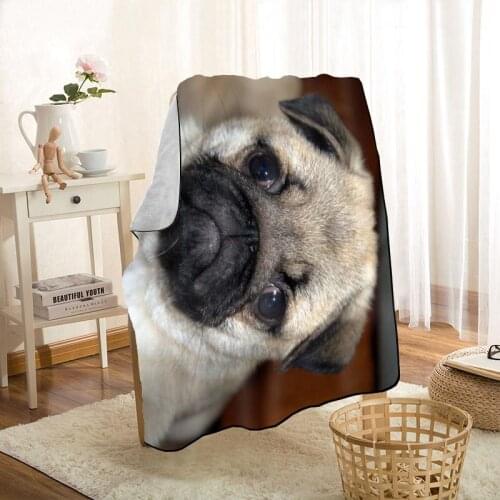 New Arrival Cute Pug Dogs Blankets Printing Soft Blanket Throw On Home/Sofa/Bedding Portable Adult Travel Cover Blanket