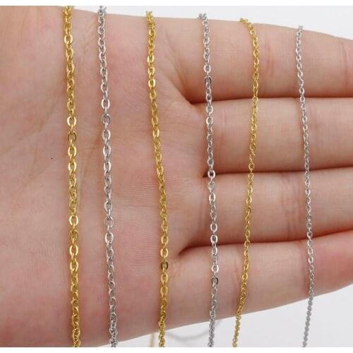 30Pcs 45 50cm Stainless Steel Cable Chain Necklaces 1.6mm 2mm Thickness Chain Necklaces For Womens Jewelry