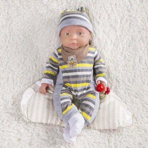 16'' Full Body Silicone Reborn Baby Green Eyes GIRL Realistic Cute Doll Toddler Boy Toys