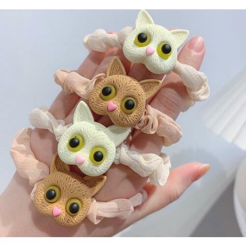 New Cartoon Lovely Owl Cat Girls Hair Accessories Elastic Hair Bands Gums Lovely Children Cat Toy Animals Rubber Bands Headbands