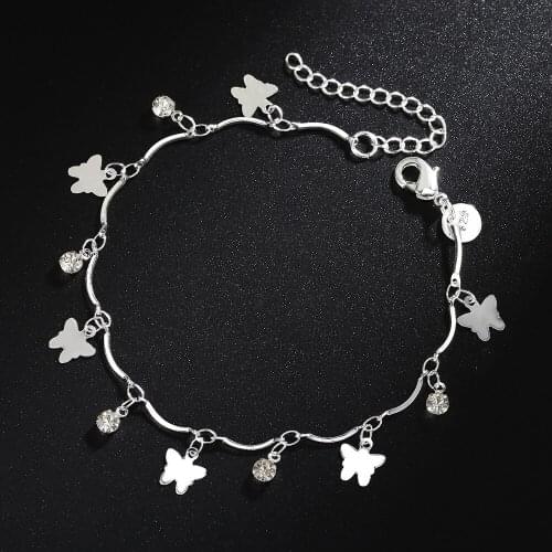 Special offer 925 sterling Silver zircon butterfly Chain Bracelets for Women Fashion Wedding Party Christmas Gifts fine Jewelry