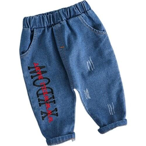 Infant Sports Jeans Spring Autumn Baby Clothes Fashion Children Cotton Pants One Piece Toddler Casual Costume Kids Sportswear