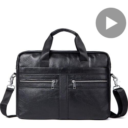 Genuine Leather Vintage Men Shoulder Hand Bag Laptop Handbag For Document A4 Briefcase Male Business Work Office Big Hit Bolsas