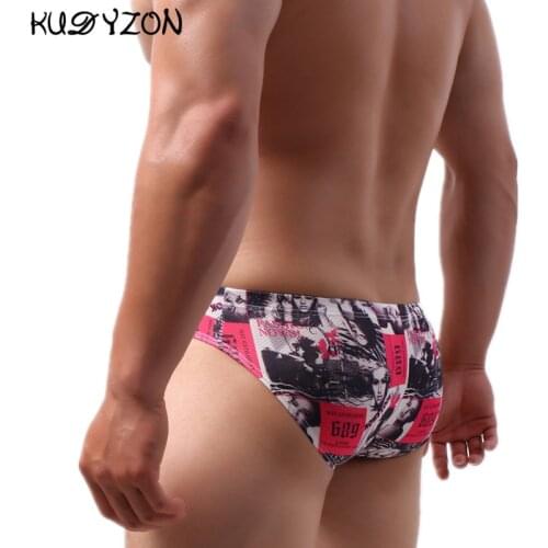 Sexy Men Underwear Men Print Briefs Mesh Breathable Bikini Men Briefs Jockstrap Cuecas Masculinas Sexy U Pouch Men Underpants