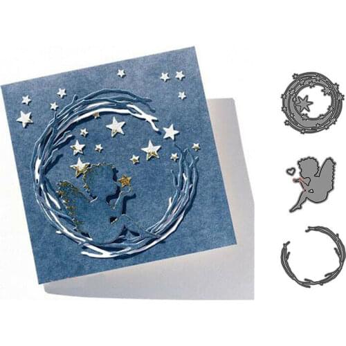 L-Sunday Crafts Die Cuts Angel Circle Star Metal Cutting Dies Scrapbooking Embossing Photo Card Making Crafts Decor